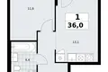 Mieszkanie 1 pokój 36 m² Troick, Rosja