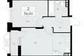 2 room apartment 39 m² poselenie Sosenskoe, Russia