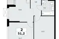 2 room apartment 51 m² poselenie Sosenskoe, Russia