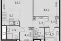 2 room apartment 55 m² Moscow, Russia
