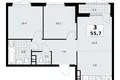 3 room apartment 56 m² South-Western Administrative Okrug, Russia