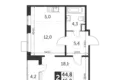 Appartement 2 chambres 47 m² Leninsky District, Russie