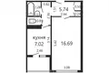 1 room apartment 33 m² Minsk, Belarus