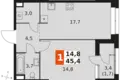 Wohnung 1 zimmer 45 m² Moskau, Russland