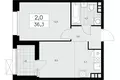 Apartamento 2 habitaciones 36 m² poselenie Sosenskoe, Rusia