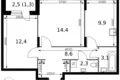 2 room apartment 52 m² Sapronovo, Russia
