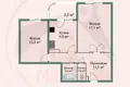 2 room apartment 53 m² Barysaw, Belarus