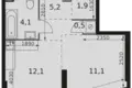 Квартира 1 комната 35 м² Москва, Россия