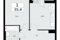 1 room apartment 35 m² poselenie Sosenskoe, Russia