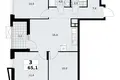 3 room apartment 65 m² poselenie Sosenskoe, Russia