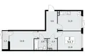 2 room apartment 54 m² poselenie Desenovskoe, Russia