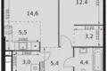 Mieszkanie 2 pokoi 49 m² Moskwa, Rosja