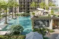  New residence KENSINGTON WATERS with swimming pools, lounge areas and a park, Nad Al Sheba 1, Dubai, UAE