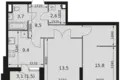 Mieszkanie 2 pokoi 55 m² Moskwa, Rosja