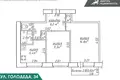 Wohnung 2 zimmer 42 m² in Minsk, Belarus