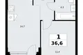 Wohnung 1 zimmer 37 m² Kommunarka, Russland
