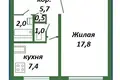 Wohnung 1 zimmer 34 m² Minsk, Weißrussland