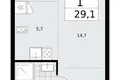 Квартира 1 комната 29 м² район Троицк, Россия