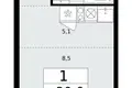 Mieszkanie 1 pokój 21 m² poselenie Desenovskoe, Rosja