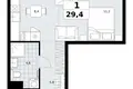 Apartamento 1 habitación 29 m² Kommunarka, Rusia