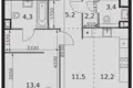 Wohnung 2 zimmer 55 m² Moskau, Russland