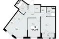 3 room apartment 64 m² Northern Administrative Okrug, Russia