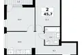 Wohnung 2 Zimmer 46 m² poselenie Sosenskoe, Russland