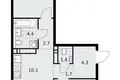 3 room apartment 59 m² poselenie Sosenskoe, Russia