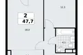 Mieszkanie 2 pokoi 48 m² poselenie Sosenskoe, Rosja