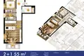 2 bedroom apartment 46 m² Budva, Montenegro