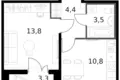 Mieszkanie 1 pokój 34 m² Moskwa, Rosja