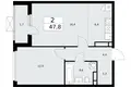 2 room apartment 48 m² poselenie Sosenskoe, Russia