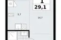 Appartement 1 chambre 29 m² Troïtsk, Russie