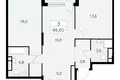 Wohnung 3 Zimmer 67 m² Südwestlicher Verwaltungsbezirk, Russland