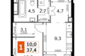 Квартира 1 комната 37 м² Северо-Западный административный округ, Россия