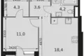 Appartement 1 chambre 43 m² Moscou, Russie