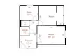 2 room apartment 58 m² Minsk, Belarus