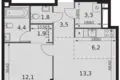 Wohnung 2 zimmer 47 m² Moskau, Russland