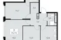 3 room apartment 76 m² South-Western Administrative Okrug, Russia