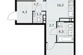 3 room apartment 59 m² poselenie Sosenskoe, Russia