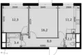 Квартира 2 комнаты 53 м² Развилка, Россия