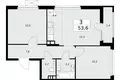 Wohnung 3 Zimmer 54 m² poselenie Desenovskoe, Russland