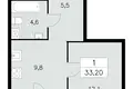 Wohnung 1 zimmer 33 m² Südwestlicher Verwaltungsbezirk, Russland