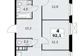 Квартира 4 комнаты 92 м² Юго-Западный административный округ, Россия