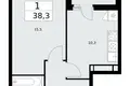 Appartement 1 chambre 38 m² Moscou, Fédération de Russie