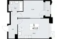 Mieszkanie 1 pokój 43 m² Troick, Rosja