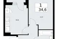 Wohnung 1 zimmer 35 m² Troizk, Russland