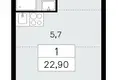 Квартира 1 комната 23 м² поселение Сосенское, Россия