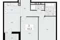 3 room apartment 61 m² poselenie Sosenskoe, Russia