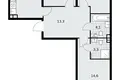 3 room apartment 74 m² Troitsk, Russia